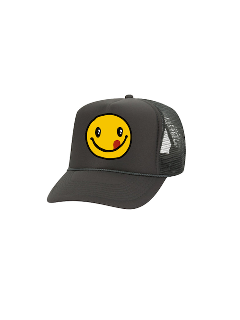 Smiley Trucker Hat (Neutral Tones)
