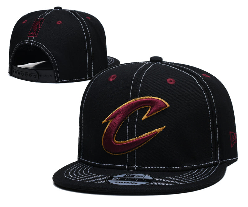 NBA Snapbacks- Black w/ white stitching