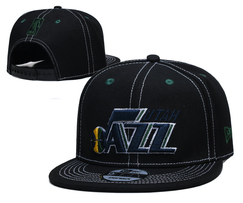 NBA Snapbacks- Black w/ white stitching